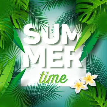 Vector Summer Time Holiday typographic illustration Stock Illustration