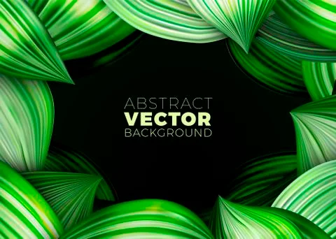 Vector summer time poster design, green leaves abstract background Stock Illustration