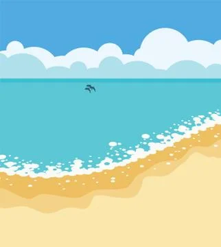 Vector summer tropical background with sandy beach Stock Illustration