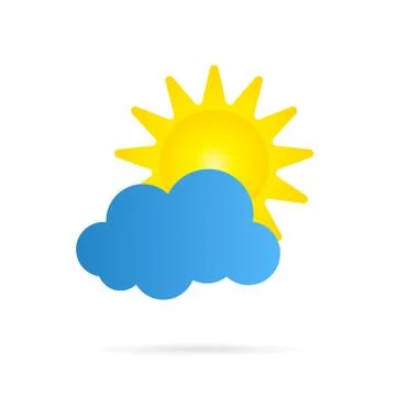 Vector sun and cloud icon. Stock Illustration