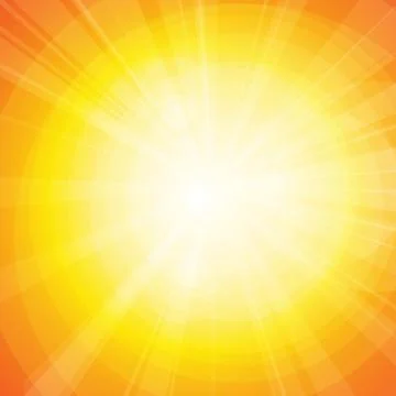 Vector : Sun and lens flare on orange background Illustrazione stock