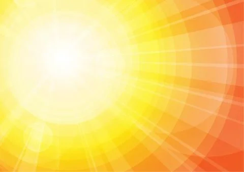Vector : Sun and lens flare on orange background Stock Illustration