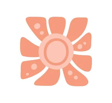 Vector sun with drops in scandinavian doodle style for kid. Cute boho Stock Illustration