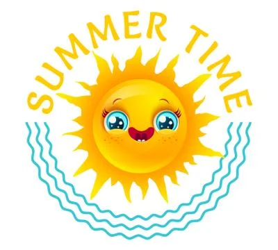 Vector sun emoji. Иллюстрация