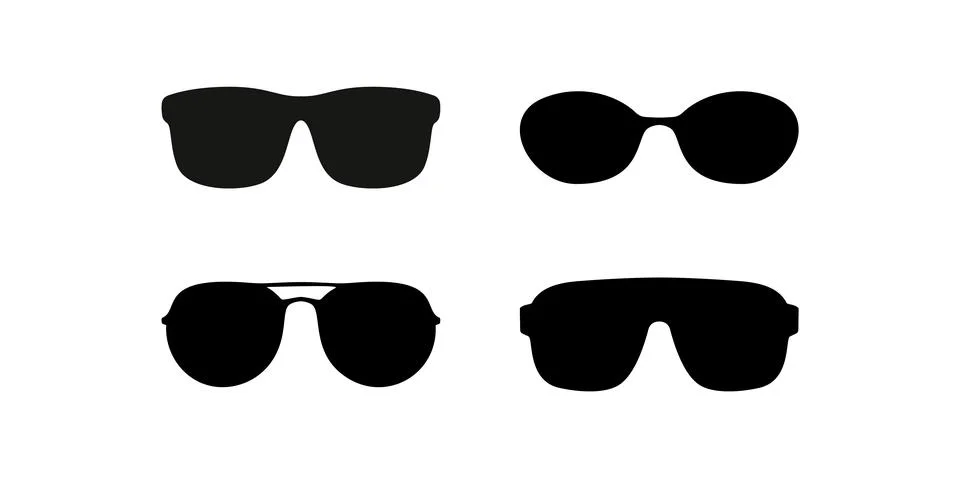 Vector sun glasses shape black ocular round cartoon illustration icon. Black Stock Illustration
