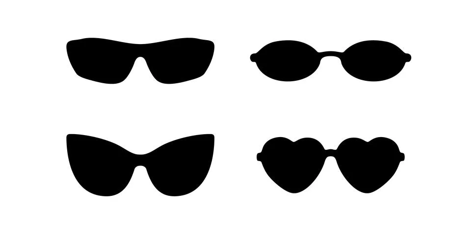 Vector sun glasses shape black ocular round cartoon illustration icon. Black Stock Illustration