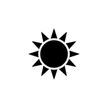 Vector sun Icon flat Stock Illustration