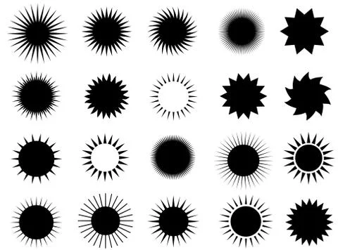 Vector Sun Shapes Collection 库存插图