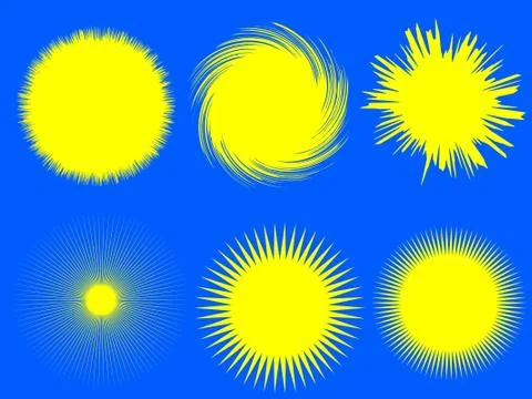 Vector Sun Shapes Set Stock Illustration