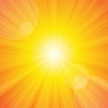 Vector : Sun shine with yellow background Stock Illustration