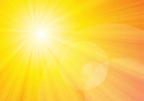 Vector : Sun shine with yellow background Stock Illustration