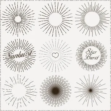 Vector Sunburst Shapes Illustrazione stock