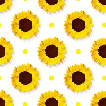 Vector sunflower flower pattern Stock Illustration