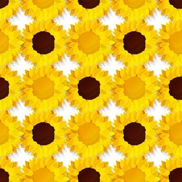 Vector sunflower flower pattern Stock Illustration