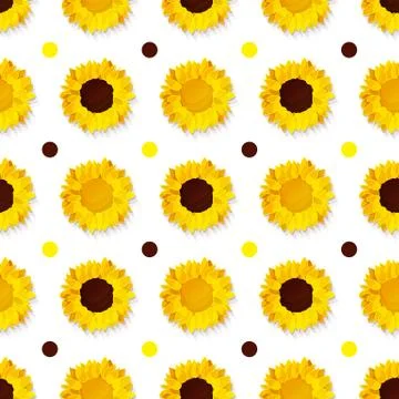 Vector sunflower flower pattern Stock Illustration