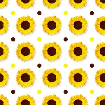 Vector sunflower flower pattern Stock Illustration