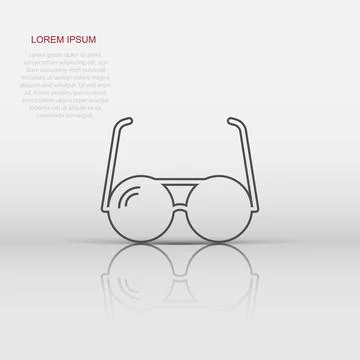 Vector sunglasses icon in flat style. Eyewear sign illustration pictogram. .. Stock Illustration