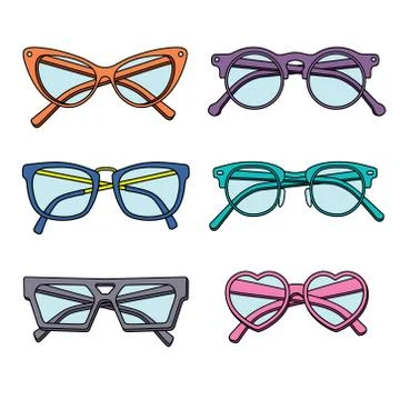 Vector sunglasses icons set isolated on white background Stock Illustration