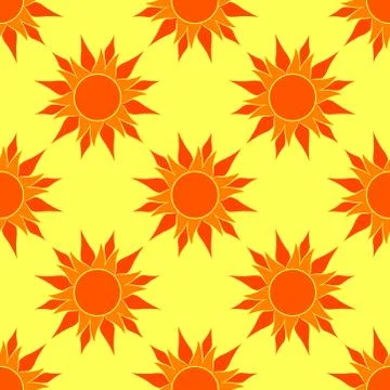 Vector Sunny Orange Seamless Pattern Stock Illustration