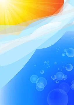 Vector : Sunshine and water with bubble background Stock Illustration