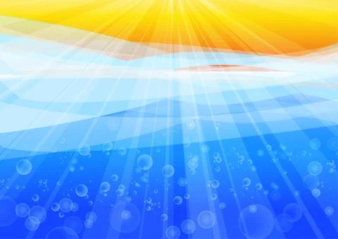 Vector : Sunshine and water with bubble background Stock Illustration