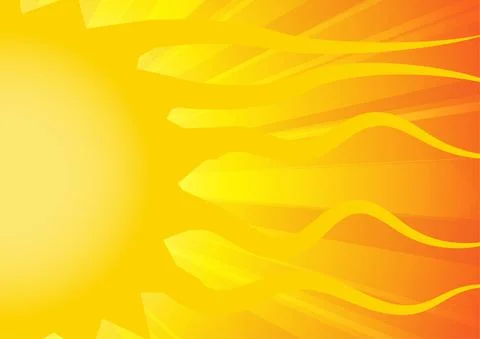 Vector : Sunshine on yellow and orange background Stock Illustration