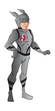 Vector of superhero in blue costume. Stock-Illustration