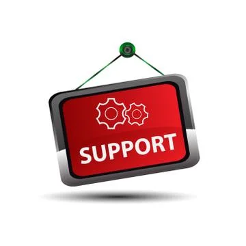 Vector support sign label Illustrazione stock