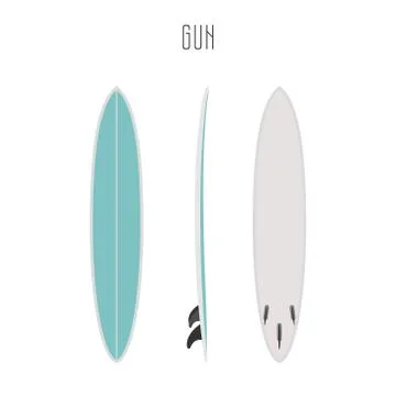 Vector surf gun board with three sides Stock Illustration