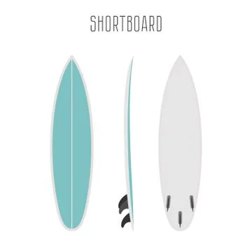 Vector surf short board with three sides Stock Illustration