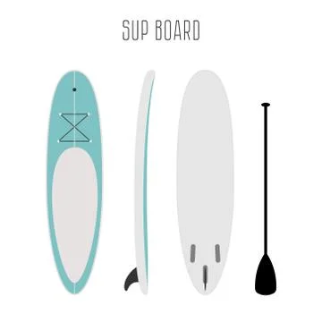Vector surf sup board with three sides Stock Illustration