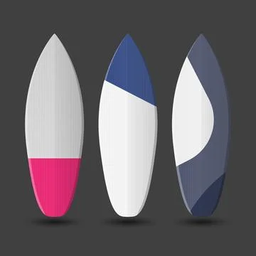 Vector Surfboards Design with Abstract Colorful Geometric Shapes Pattern Stock Illustration