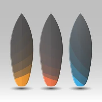 Vector Surfboards Design with Abstract Colorful Geometric Shapes Pattern Stock Illustration