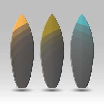Vector Surfboards Design with Abstract Colorful Geometric Shapes Pattern Stock Illustration