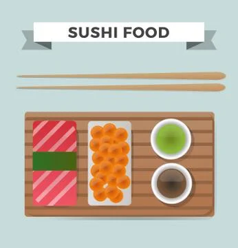 Vector sushi and rolls set isolated on white background Stock Illustration