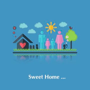 Vector Sweet home Stock Illustration