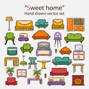 Vector  sweet home set Stock Illustration