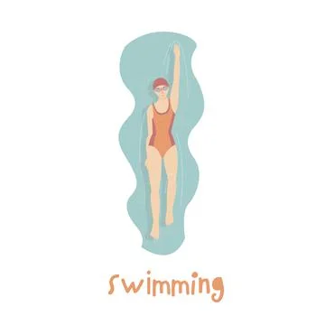 Vector swimming icon. Editable swimmer illustration. Sport collection Stock Illustration
