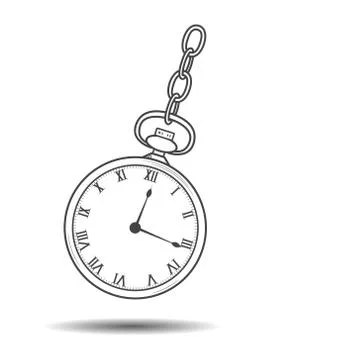 Vector. Swinging old style pocket watches with roman numbers. illustration Stock Illustration