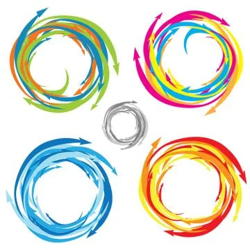 Vector swirl arrow logo set Illustrazione stock