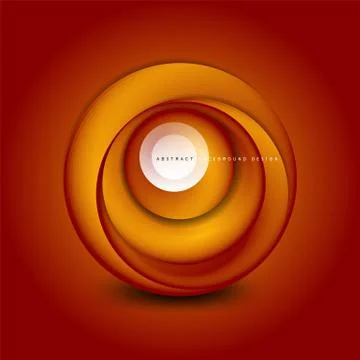 Vector swirl circle banner, 3d style abstract sphere or round shape icon or 스톡 일러스트