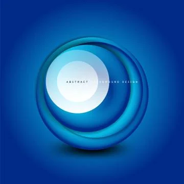 Vector swirl circle banner, 3d style abstract sphere or round shape icon or Stock Illustration