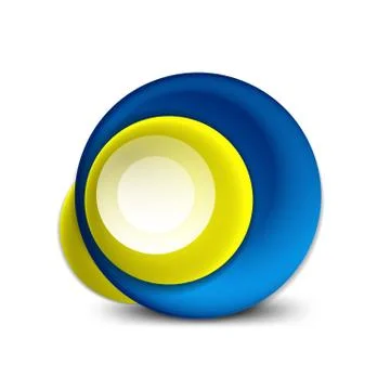 Vector swirl circle banner, 3d style abstract sphere or round shape icon or 스톡 일러스트