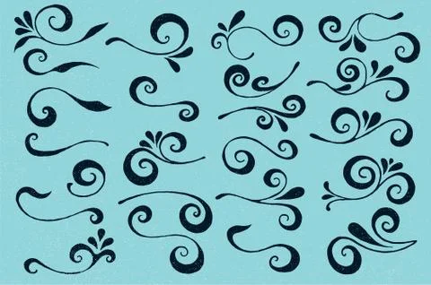 Vector swirls set Stock Illustration