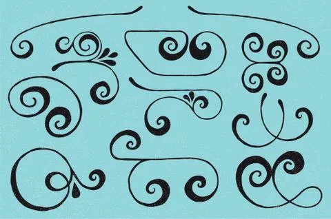 Vector swirls set Stock Illustration