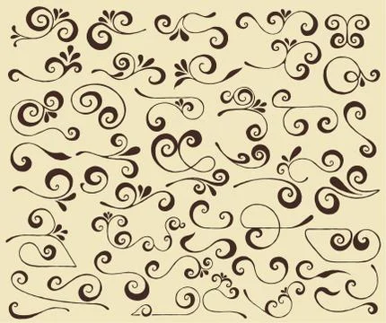 Vector swirls set Stock Illustration