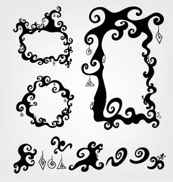 Vector swirly frames and design elements Illustrazione stock