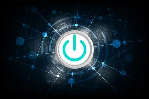 Vector switches in a technology concept on a dark blue background. Stock Illustration