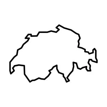 Vector switzerland outline map on white background Stock Illustration