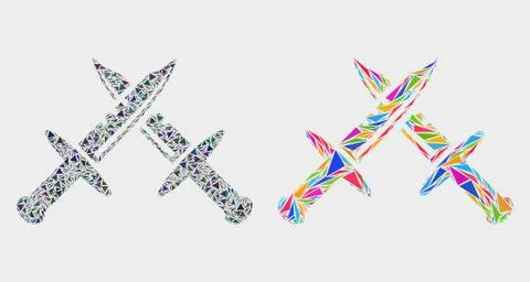 Vector Swords Mosaic Icon of Triangle Elements Stock Illustration